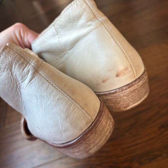 Free People Mont Blanc Distressed Leather Sandals Cream Boho Sz 41 11 - Picture 7 of 11